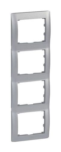 Рамка 4 поста Legrand GALEA LIFE, вертикальная, алюминий