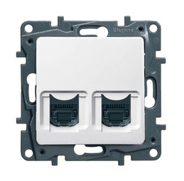 Розетка RG11+RJ45 Cat.5 ETIKA, белый