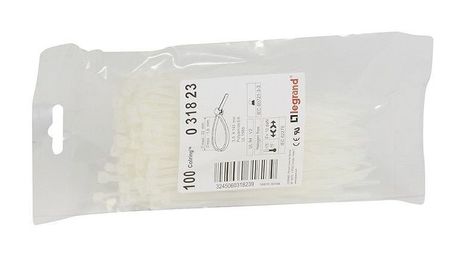 Монтажный хомут Colring - ширина 3.5 мм - длина 140 мм - пакет 100 шт - бесцветный